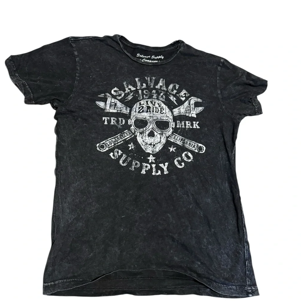 Salvage Supply Company Black Skull Graphic Tee
